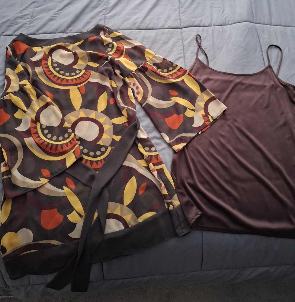 Stylish Brown and Multicolor Dress